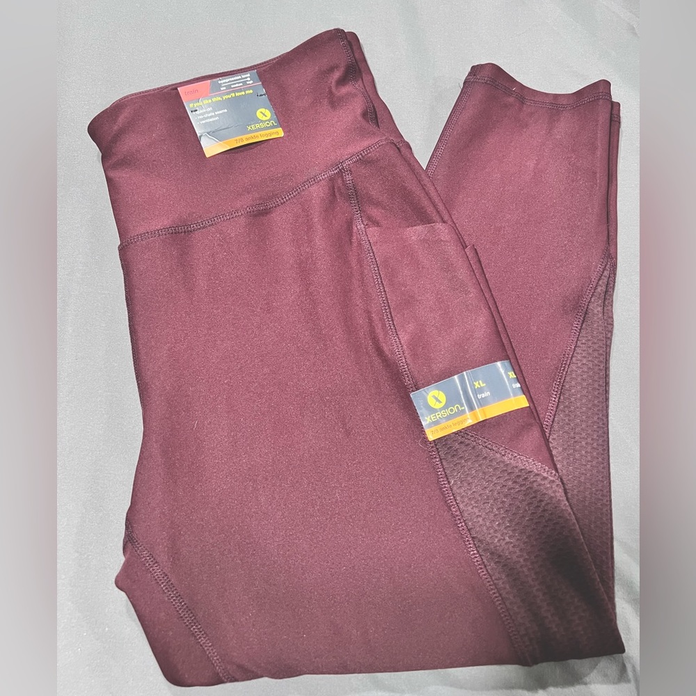 Xersion Maroon Activewear Leggings
